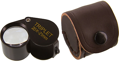 #ad 2021TB 20X by 21 Mm Triplet Professional Jewelers Loupe Black with Leather Case $27.67