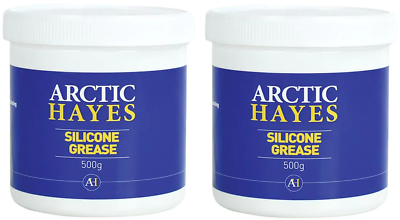 #ad 2 x ARCTIC HAYES Silicone Grease Tub Clear Paste 50°C 200°C Lubricant 500g GBP 49.95
