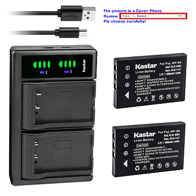 #ad Kastar Battery LTD2 Charger for Pentax D Li2 PENTAX Optio 430 Optio 430RS Camera $9.99