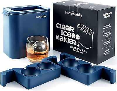 #ad Homebuddy Clear Ice Ball Maker Round Mold 2.36 Inch Crystal Clear Sphere Whisky $19.99