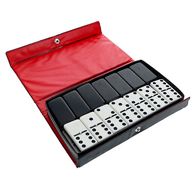 #ad WE Games Two Toned Black amp; White Double 6 Dominoes with Spinners Club Size $24.99