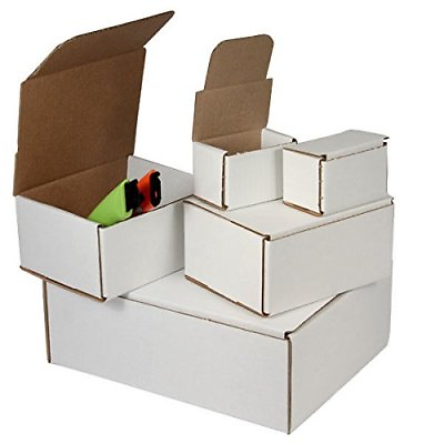 White Corrugated Mailers MANY SIZES 50 100 200 Shipping Packing Boxes Box Mailer $28.95