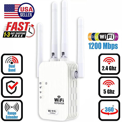 #ad WiFi Range Extender Repeater 1200Mbps Wireless Amplifier Router Signal Booster $14.77