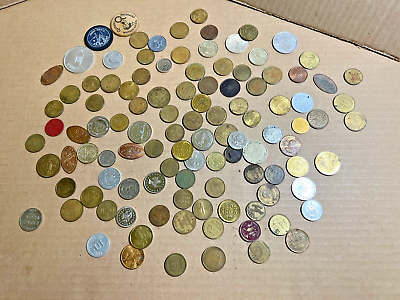 #ad #ad Assorted Tokens Lot of 110 Various Types Sizes and Compositions $23.95