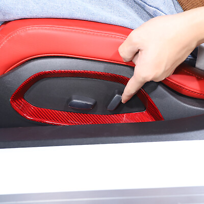 #ad Red Carbon Fiber Seat Adjustment Button Trim Cover For Corvette C8 2020 23 $159.99
