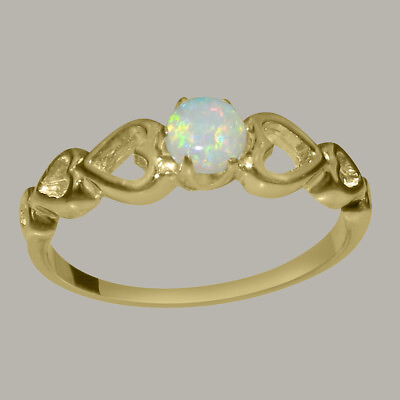 #ad 9k Yellow Gold Natural Opal Womens Solitaire Ring Sizes 4 to 12 $309.00