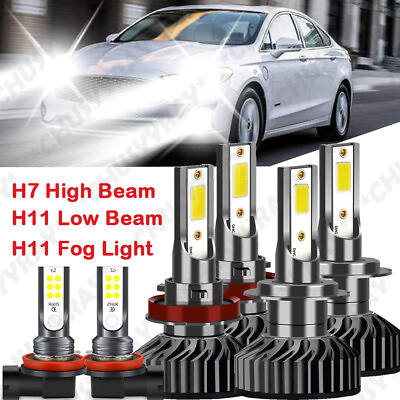 #ad For Ford Fusion 2006 2016 6500K LED Headlights High Low Beam Fog Light Bulbs Kit $55.99