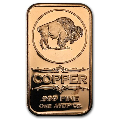 #ad Lot of 20 1 oz Copper Bar Buffalo Nickel $39.00