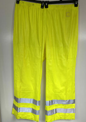 #ad Carhartt Mens 2XL High Visibility Rain Pants Neon Yellow Green Hi Vis NWOT $33.24