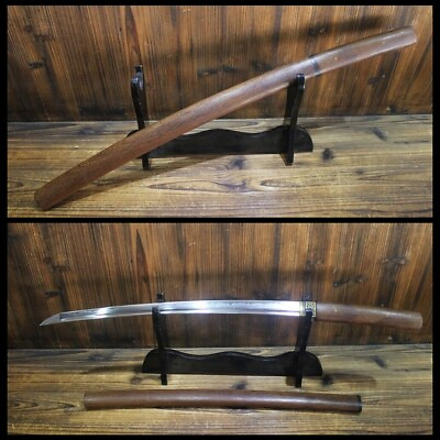 #ad Handmade Japanese Sword Wakizashi Samurai Katana Clay Tempered T10 Steel Blade $200.49