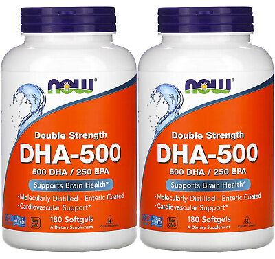 #ad Now Foods DHA 500 180 Softgels 2 Pack $46.59