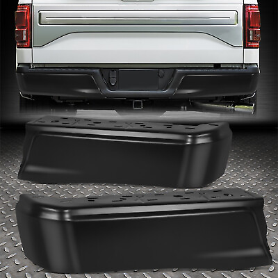 #ad For 15 20 Ford F150 Black Rear Bumper End Caps w o Parking Sensor Holes Pair $75.88