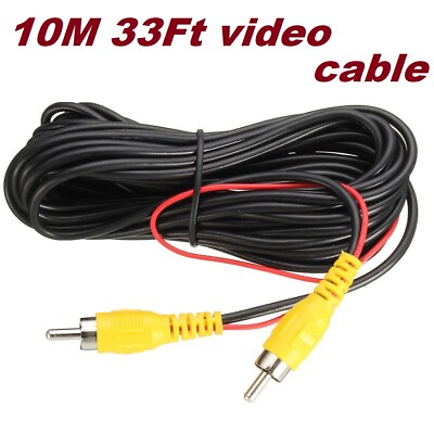 #ad 33ft Car RCA Extension Video Cable for Rear View Backup Camera amp; Detection Wire $6.99