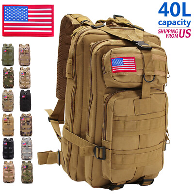 #ad Outdoor Military Tactical Backpack Hiking Camping Travel Bag Ruchsack 40L $33.99