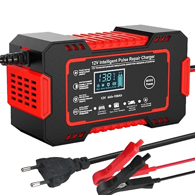 #ad #ad Car Battery Charger 12V 6A Pulse Repair LCD Display Smart Fast Charge $27.00