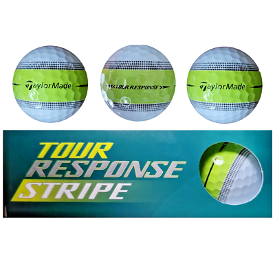 #ad TaylorMade TOUR RESPONSE STRIPE Yellow amp; White Sleeve 3 THREE New Golf Balls $19.99