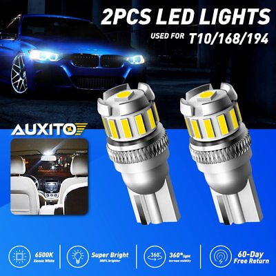 #ad 2x T10 LED 6500K White W5W 168 Car Interior Lights Dome Reading Map Light CANBUS $8.59