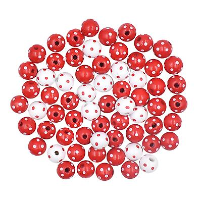 #ad 60 Pieces 16mm PoLKa Dot Round Beads for Jewelry Making Mix $9.93