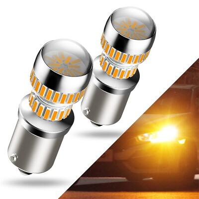 #ad AUXITO LED Front Turn Signal Light BA15S Bulbs 1156 7506 Amber Yellow 54H New $15.99