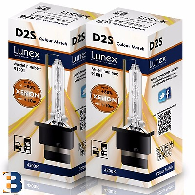 #ad 2 x D2S Genuine LUNEX XENON LAMPS P32d 2 Original 35W 4300K Colour Match 50% $28.50