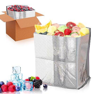 #ad ABC Foil Insulated Box Liners 6 x 6 x 6 Inch. Pack of 25 Silver Insulated Shi... $52.27