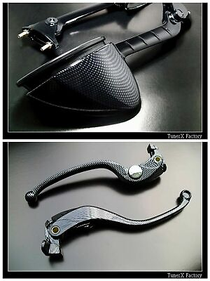 #ad FIT KAWASAKI ZZR 1400 ZZR 1400 ZX 14R ZX14 2006 2016 Carbon Mirror and lever LR $106.99