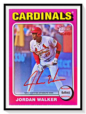 #ad 2024 Topps Heritage Baseball Jordan Walker Cardinals Real One Auto 75 $99.88