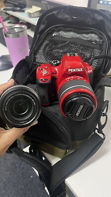 #ad PENTAX Pentax K 50 Digital SLR Camera Red Kit w AL 18 55mm Lens $400.00