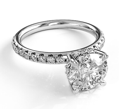#ad 4.60 G VS2 Certified Round Lab Created Diamond Engagement Ring Platinum $13250.00