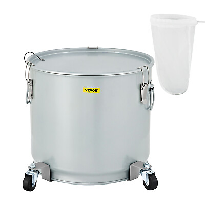 #ad VEVOR 10.6Gal Fryer Grease Bucket 40L Oil Disposal Caddy Caster Base Filter Bag $106.99
