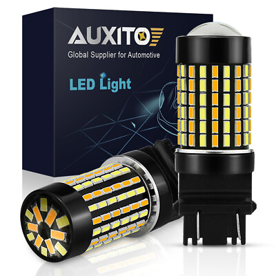 #ad 2X AUXITO 4157NA 3157 LED Switchback DUAL White Amber Signal Parking LED Bulbs A $18.99