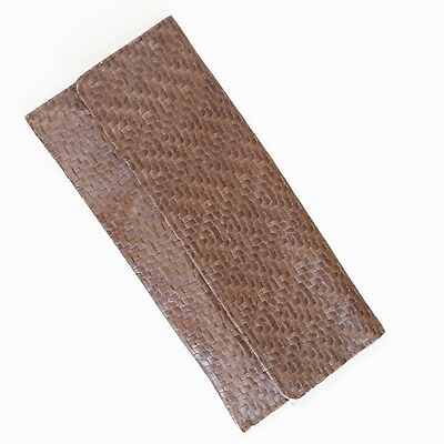 #ad Francescas Clutch Handbag Womens Brown Weave Faux Leather Shoulder Strap Lined $17.95