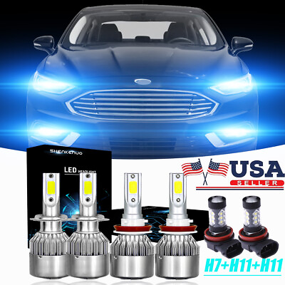 #ad H7H11 Ice Blue LED Headlight Bulbs Hi Low BeamFog Light For Ford Fusion 06 18 $36.54