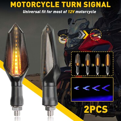 #ad 2pcs Motorcycle LED Turn Signals Lamp Sequential Flowing Indicator Light Hot New $10.99