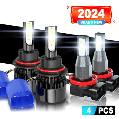 #ad 9007 H11 LED Headlight High Low Beam Fog Light Bulbs Super Bright White Kit 2x $24.99