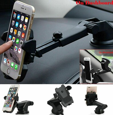 Car Phone Mount 360° Universal Car Cell Phone Holder Stand Windshield Dashboard $8.89