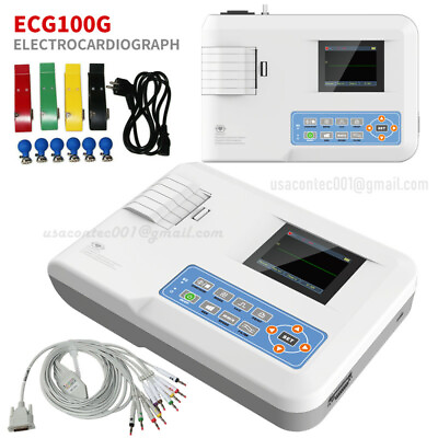 #ad Single Channel Electrocardiograph Digital ECG Machine EKG Monitor Printer 100G $229.00