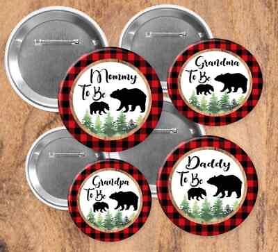 #ad plaid bear buffalo plaid Deer woodland baby shower oh boy buffalo $2.50