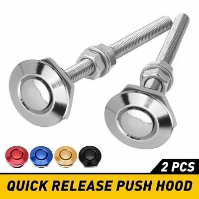 #ad Auto Car Push Button Quick Release Hood Bonnet Pins Lock Clip Bumper Latch Kit $13.99