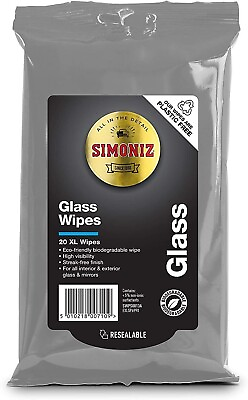 #ad Simoniz Anti Glare Streak Free Car Window Windscreen Glass Wipes Pack of 20XL  GBP 2.49