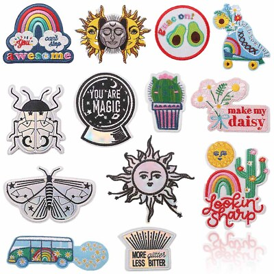 #ad 13PCs Cartoon Sun Butterfly Chapter Embroidered Iron Patch Badge For Clothes $11.99