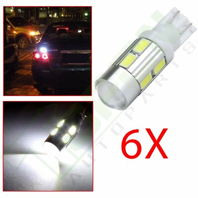 #ad 6X High Power 10 SMD 194 168 T10 158 W5W LED White 6000K Parking Light $8.99