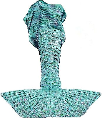 #ad Mermaid Tail Blanket Crochet Seasons Warm Soft Handmade Sleeping Bag74#x27;#x27;x 35#x27;#x27; $49.99
