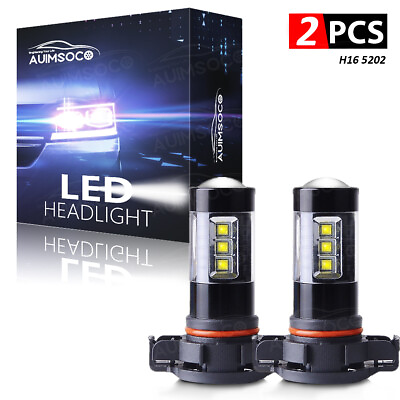 #ad 5202 H16 LED Fog Light Bulb Conversion Kit White 30W 5000LM Super Bright 6000K $18.99