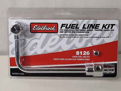 Edelbrock 8126 Carburetor Single Feed Fuel Line Kits 3 8 in. Hose Barb Inlet $52.24