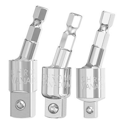 #ad 3PCS Power Drill Sockets Adapter Set 1 4quot; 3 8quot; 1 2quot; Impact Square Drive Adapt... $13.95