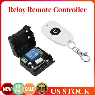 #ad 10A 12V Wireless Relay Remote Control Switch Relay Transmitter Receiver US $9.39