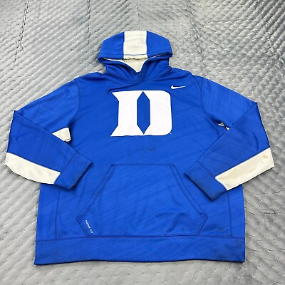 #ad DUKE Nike Hoodie Mens XXL Therma Fit Football NCAA Blue Pullover Sweatshirt Logo $21.77