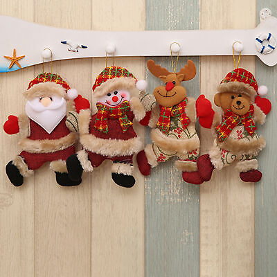 #ad Xmas Tree Decoration Deer Portable Santa Claus Hanging Decoration Christmas $7.12