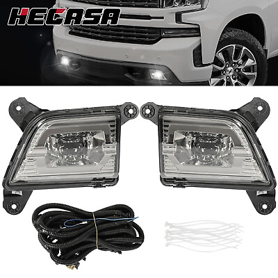 #ad HECASA LED DRL Fog Lights Lamp w Harness For Chevy Silverado 1500 2019 2022 $33.99